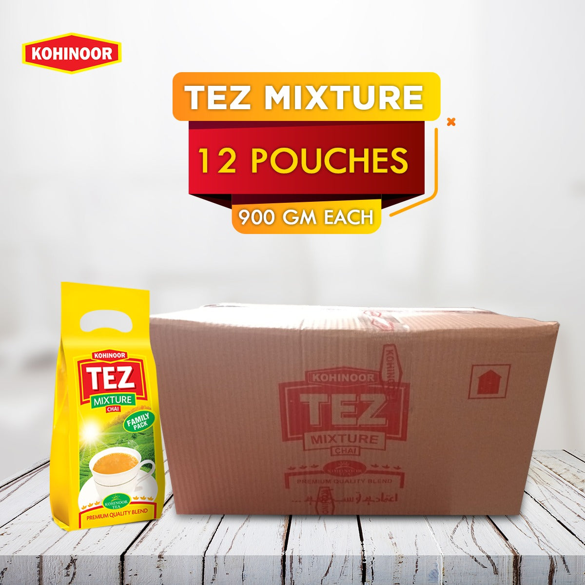 Tez Mixture Tea Carton | 12 Pouch | 900 GM Each