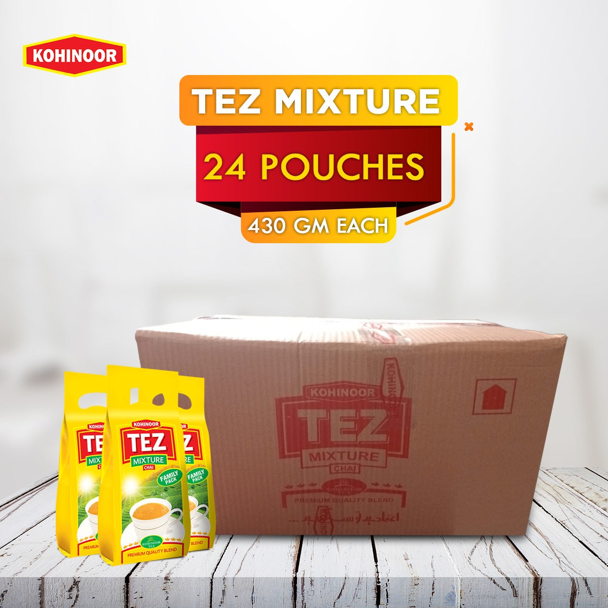 Tez Mixture Tea Carton | 24 Pouch | 430 GM Each